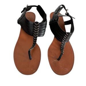 Coach Gladiator Wedge Thong Ankle Strap Sandals Heels Size 10